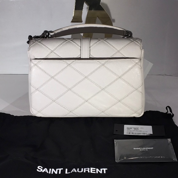 Saint Laurent White College Monogram Bag 428056 - Picture 2 of 7